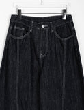 Sakui Front Cut Stitch Denim Wide Pants