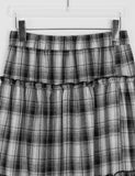 Tonbo Banding Check Frill Tiered Long Skirt