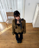 Laha Angora V-neck Fur Cardigan