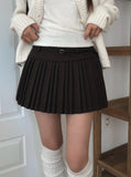 Krang Wool Pleated Mini Belt Skirt