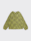 Chess Knit Hood Zip-up