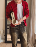 Flat Damage Knit Cardigan