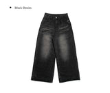 Cardin Black Blue Washing Wide Denim Pants