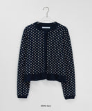 Memini Frill Dot Round Cardigan
