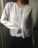 Come Bokashi Pearl Ribbon Knit Cardigan