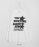 Sennove Star Lettering Layered Long Sleeve Tee