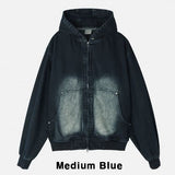 Cosid Rivet Denim Hood Zip-Up