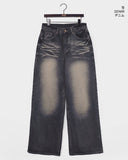 Shirtle Washing Blue Wide Denim Pants