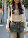 Habu Punching Sleeveless Cardigan Set