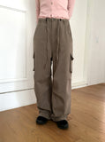 [MADE] Delpha vintage Pintuck cotton two-way long wide jogger cargo pants