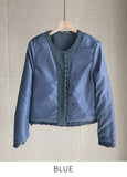 Saleh Color Matching Tweed Short Jacket