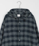 [unisex] Yumei String Hood Over Check Shirt
