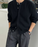 Hidden Button Round Cardigan