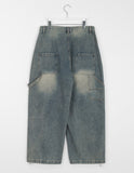 [unisex] Spooky string carpender wide denim pants