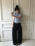 Onni Summer Side Pintuck Snap Wide Pants