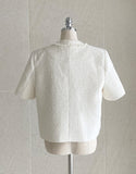 Lier No Collar Tweed Short Sleeve Jacket