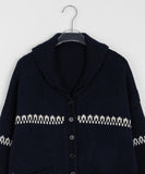 Pikoni Collar Button Pocket Embroidered Cardigan