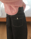 [Non-Fade] Unp Back Pocket Raw Denim Mega Balloon Pants
