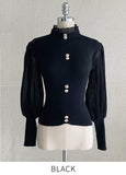 Ronia Frill Polar Pleated Puff Blouse Knit
