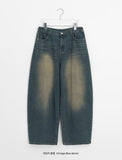 Fabens Washing Denim Balloon Wide Pants