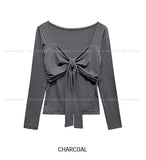 Hina Shirring Tie Ribbon Long Sleeve