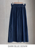 Inkaru denim collar shirt belt H-line skirt set