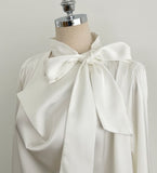 Elnon Drape Satin Tie Blouse