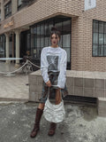 Growing printed velvet long sleeves
