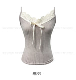 Oat Lace Ribbed Sleeveless