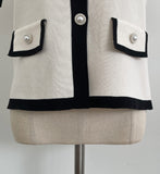 Eloa Square Color Matching Button Cardigan
