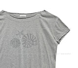Shell stud cut off shoulder short sleeve