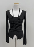 Ravy Shirring Halter Neck T-Shirt