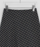 Mudori Wool Check Banding Midi Skirt