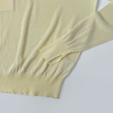 Feminine V-Neck Sleeve Slit See-Through Long Sleeve Knit