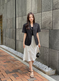 Jamian Tailored Collar Short Sleeve Short Jacket