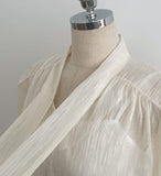 Cordell Tie Puff Blouse (Sleeveless Set)
