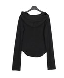 Mic Button Hooded T-Shirt
