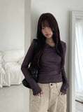 Elvin Slim Fit Hood Button Long Sleeve T-Shirt
