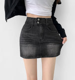 Pelvic Pad 2 Button Denim Skirt