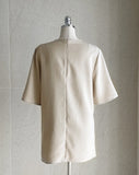Washia Linen Short Sleeve T Blouse Wide Slacks Set