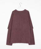 [unisex] Leoni printing layered over long sleeve tee