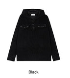 Vale Rivet Henley Neck Hoodie