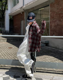 Nunt pintuck stitch wide cotton pants