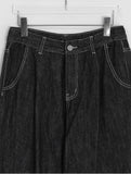 Chas Summer Black Denim Wide Pants