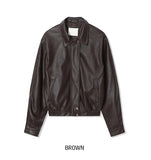 One de lock patch embroidery leather jumper