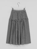 Futero Check Frill Banding Long Skirt