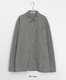 [BAONHAUS] Furugi Over Fit Pocket Vintage Check Shirt