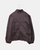 Dumb High Neck Cut Pocket String Leather Jacket