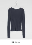 Nohidi Tencel Layered Loose Fit Long Sleeve Tee