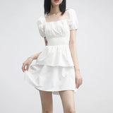 Webit Shirring Puff Dress